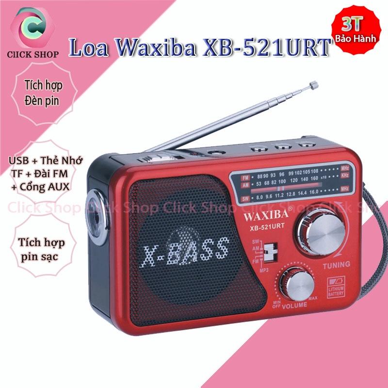 Loa Kiêm Máy nghe đài Radio FM AM Waxiba XB 521 URT Chạy Usb Thẻ nhớ, Đèn Pin , Âm Tiếng Hát Hay Bắt sóng khỏe