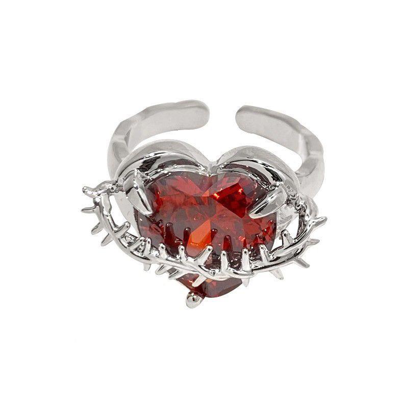 Product Introduction of Nhẫn Gai Zircon Trái Tim, Dành Cho Nữ, Thiết Kế Nguy Hiểm Nhịp Tim, Thiết Kế Độc Đáo Cao Cấp, Nhẫn Ngón Trỏ Nhẫn Dễ Phối Đồ Độc Đáo 6