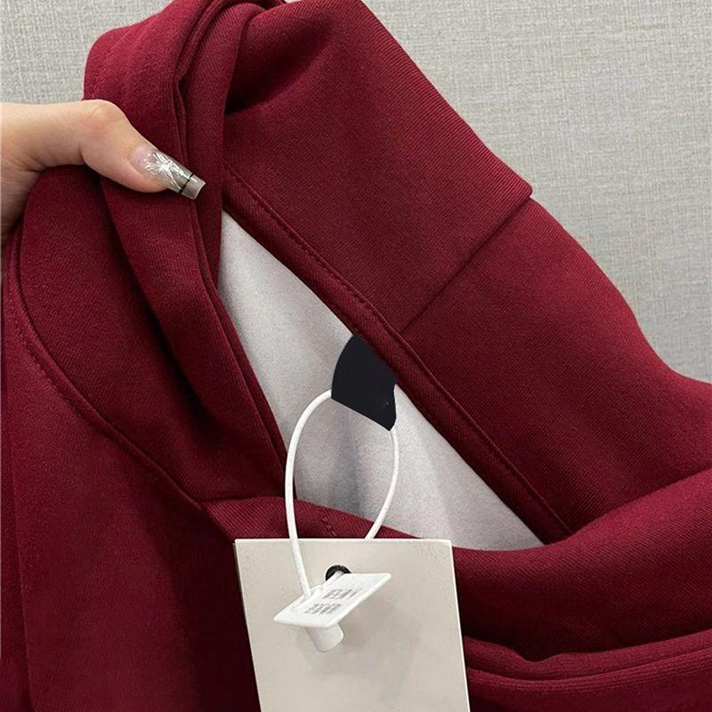 Áo Hoodie In Màu Đỏ Rượu Vang Phong Cách Hàn Quốc, Nặng 500G, Thiết Kế Đơn Giản, Đệm Nhung, Áo Dày, Thời Trang, Thích Hợp Cho Mùa Thu Và Mùa Đông, Hàng Mới Về Năm 2024 2