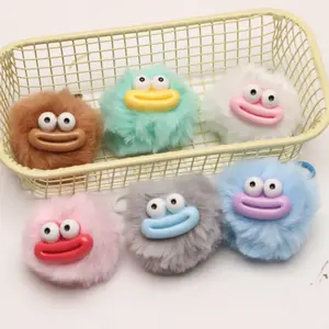 Gantungan Tas Bulu Lucu Gantungan Kunci Tas Bibir Badut Sosis