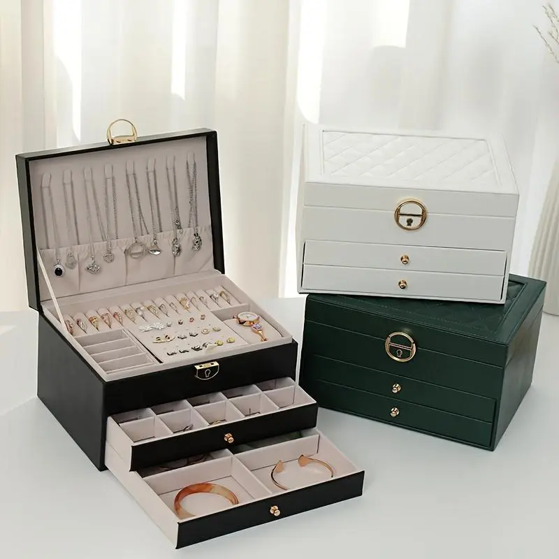 Multi-layer Jewelry Storage Box, 1 Count Multi-functional Stackers Jewellery Box, Large Capacity Jewelry Organizer for Girls and Women