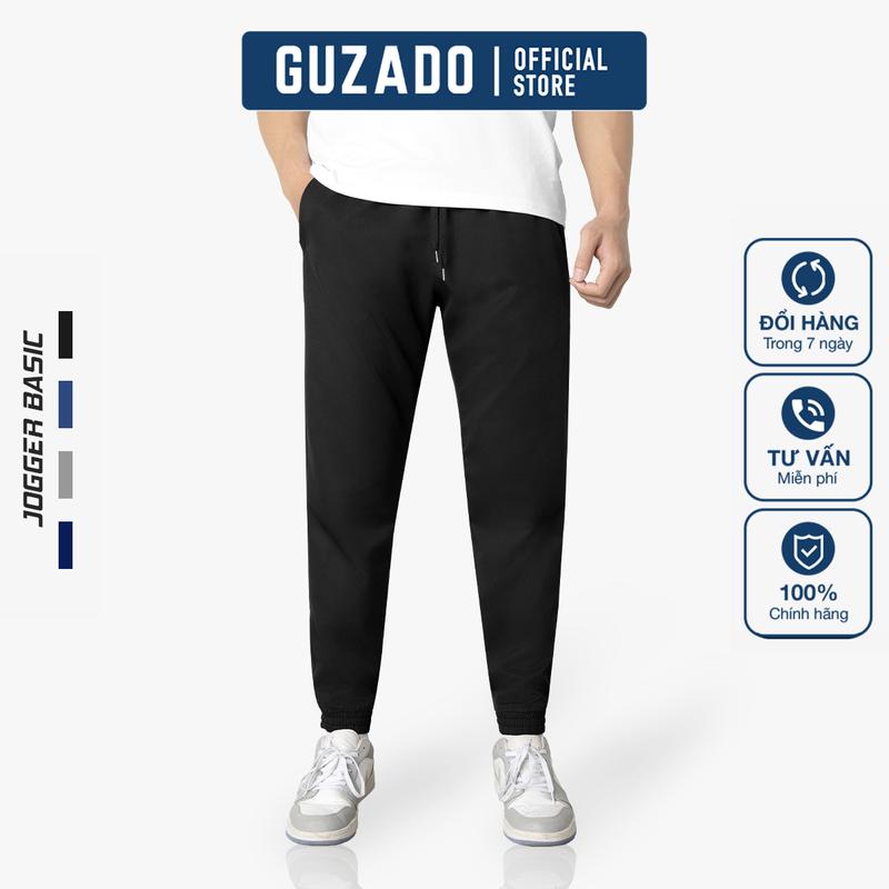 Quần Jogger Nam GUZADO Chất Gió Mềm Nhẹ Co Giãn Vận Động Năng Động GDC02