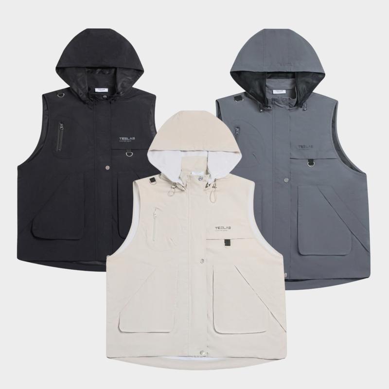 Áo khoác Gile Teelab Military Vest Unisex Vải gió nhăn Trượt nước Cản gió AK118