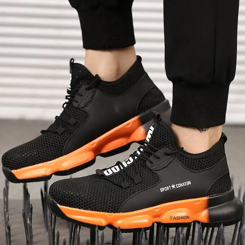 Sepatu Kerja Safety Pria Shoes Cowok Ujung Besi Baja  Model Boots Casual Sneakers  High Quality Premium Waterproof 4