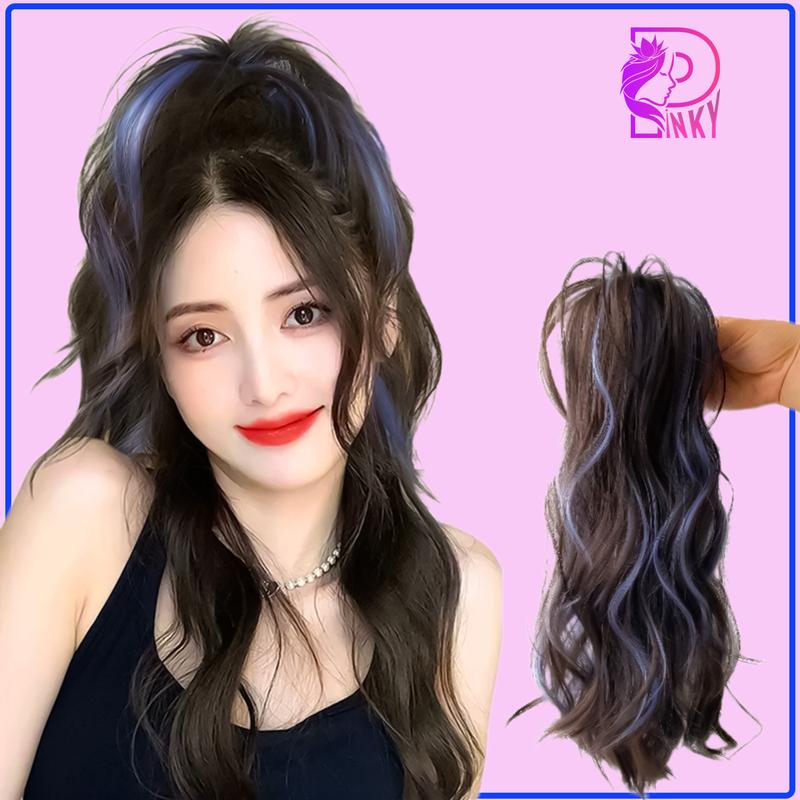  Tóc ngoặm nửa đầu xoăn lᶖght Tóc giả kẹp cao nửa đầu kẹp búi nhiều màu thời trang 