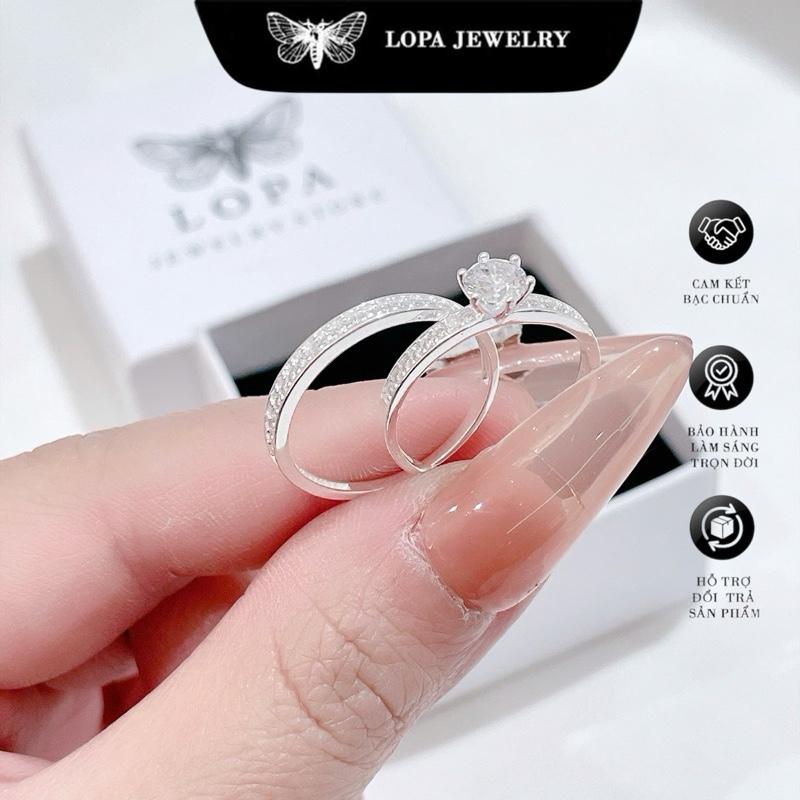[ Kèm Hộp Xinh]  Nhẫn Đôi Bạc Ta SK30 - Đá Chủ Nhỏ Xinh, Dáng Nhẹ Nhàng Tình Yêu, Bạc ta| LoPa Jewelry ,nhẫn đôi bạc ta, nhẫn đôi tình yêu, bạc ta, nhẫn đá nhỏ xinh, trang sức cặp.