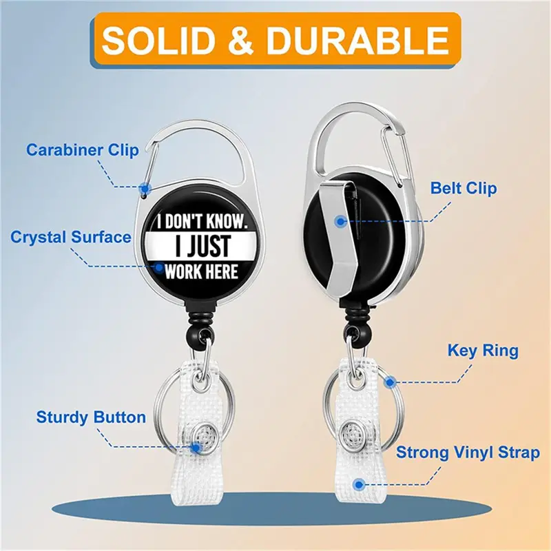 Funny Letter Pattern ID Badge Holder, 1 Count Badge Holder with Clip, Identification Badges & Supplies for Office, School, Hospital 3