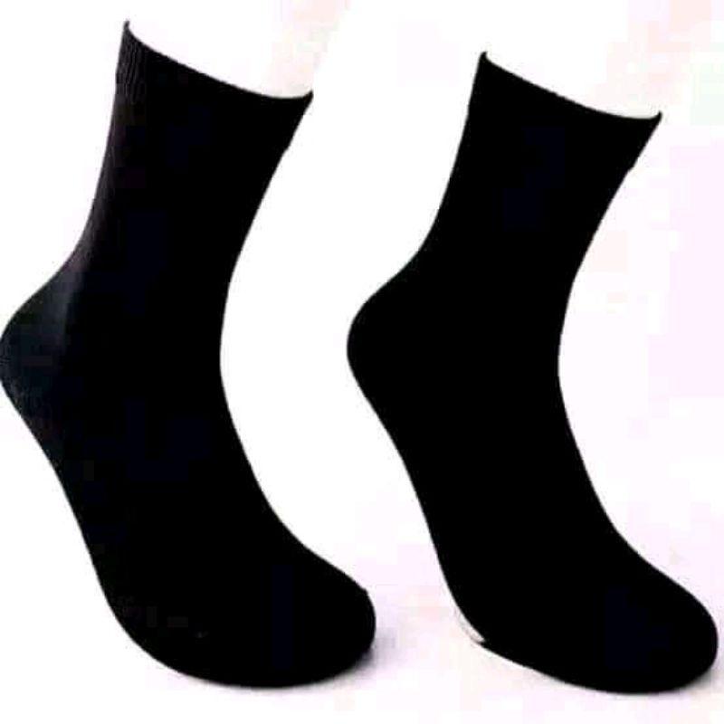 TERMURAH KAOS KAKI SEKOLAH SD SMP SMA HITAM POLOS SUDAH PACKING KEMASAN TOSERBA hitam Panjang 2