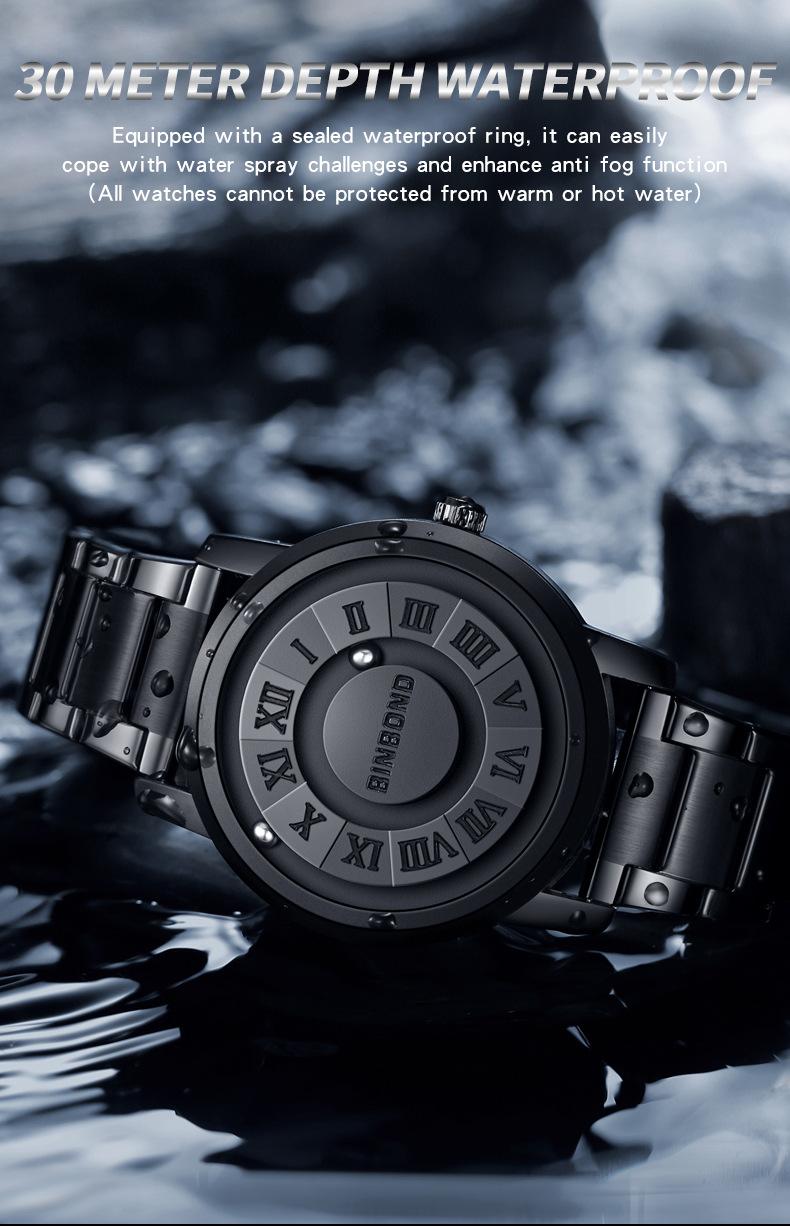 Product Introduction of Men Watch Black Technology Watch New Concept Personalized Magnetic Suspension Steel Waterproof Male Fashion Quartz Watches Gift 32