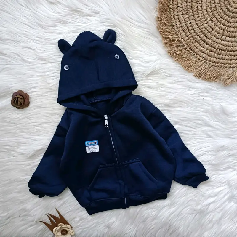 Jaket hoodie saku polos 3-12 bulan 4