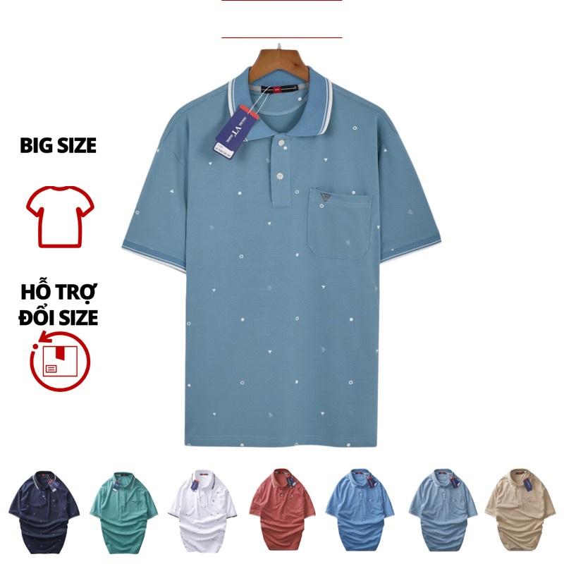 Áo thun polo nam trung niên vải xịn tặng bố có túi form rộng rãi cho người lớn tuổi có big size từ 45kg-105kg