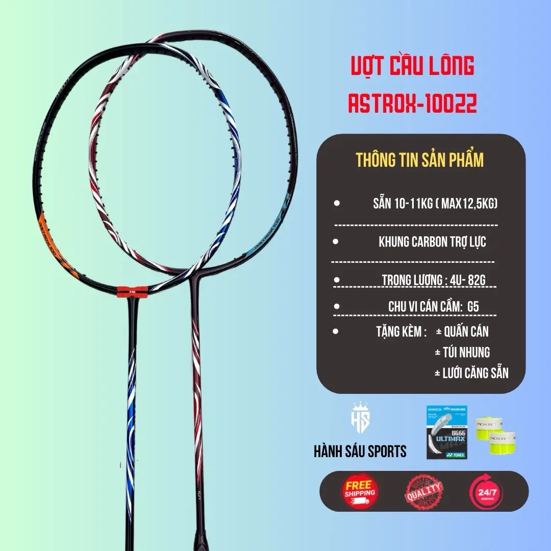 Vợt Cầu Lông Y Astroxx 100zz Đỏ, 100zz Xanh Được Căng Sẵn 10,5kg - Max 12,5kg,  Tặng Kèm Bao Đựng Vợt quấn cán Carbon Sport Cán Vợt