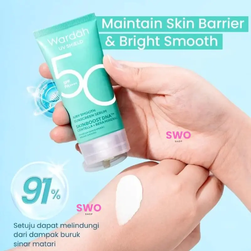 Wardah UV Shield Airy Smooth Sunscreen Serum SPF 50 PA++++ | Netto 40ML & 25 ML 1