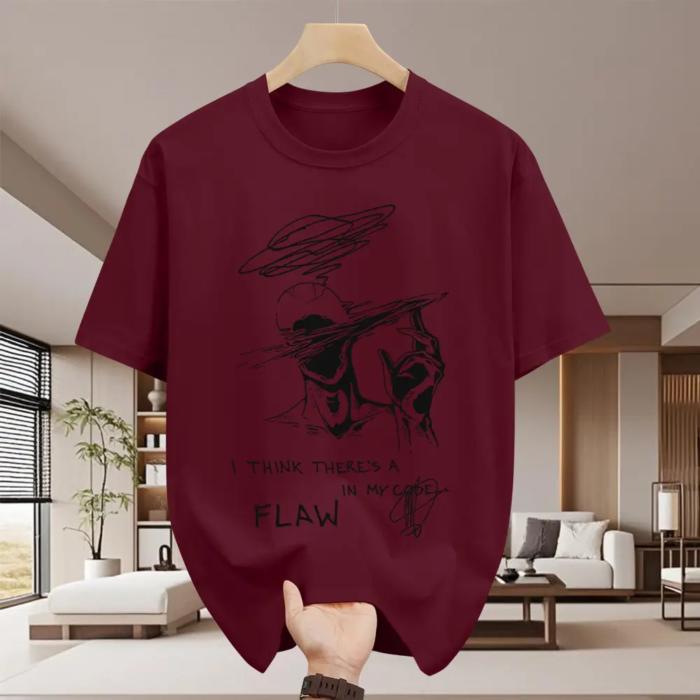 Áo Ngắn Tay, Dành Cho Nam Giới, Phong Cách Âu Mỹ, In Hình Tiếng Anh Nghệ Thuật Trừu Tượng, Dáng Rộng Vừa Vặn, Làm Bằng Bông