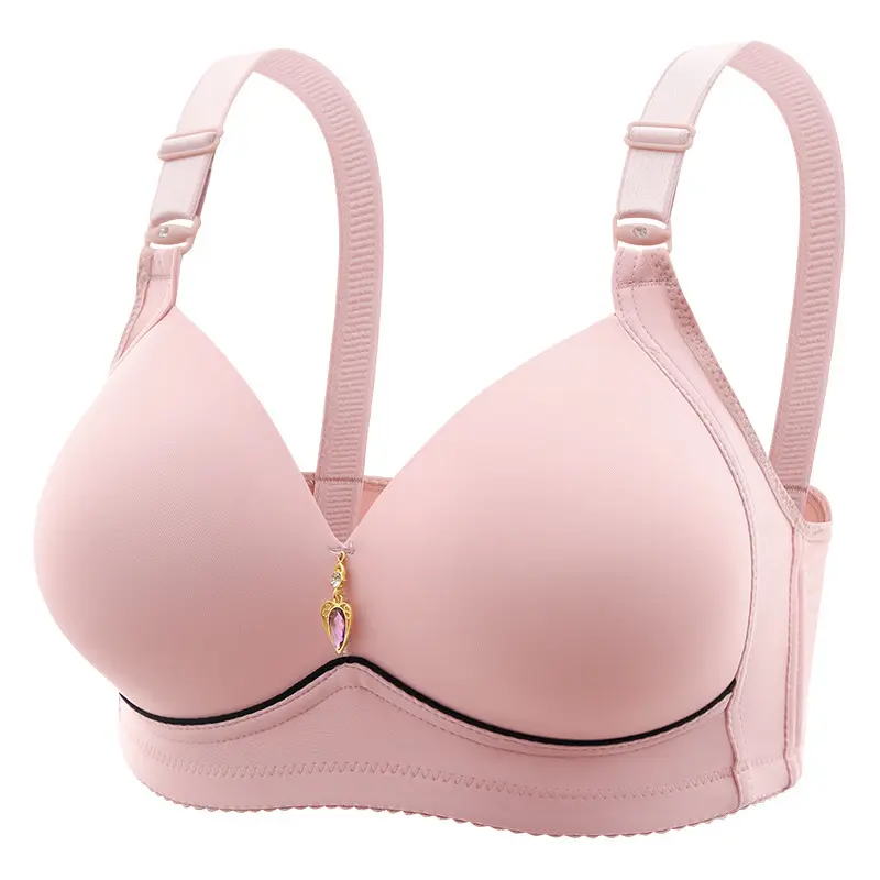 New plus Size Thin Wireless Push up Push up Bra Adjustable Plump Girls Simple Non-Magnetic Smooth Bra Comfort Fit Seamless Style
