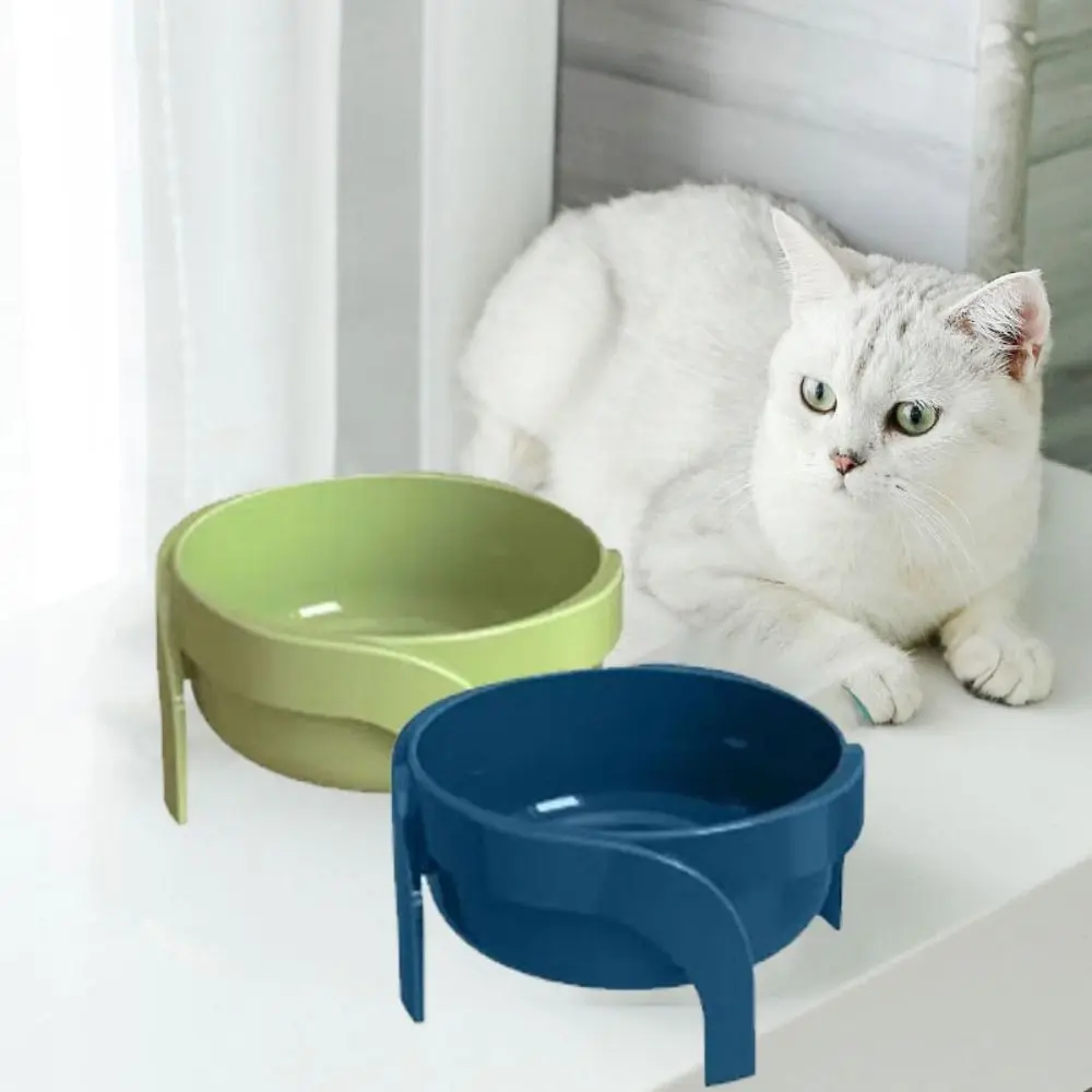 Practical with Stand Raised Cat Bowl Anti-slip HIPS Elevated Dog Bowls Candy Color Neck Protection Cat Food Bowl Indoor