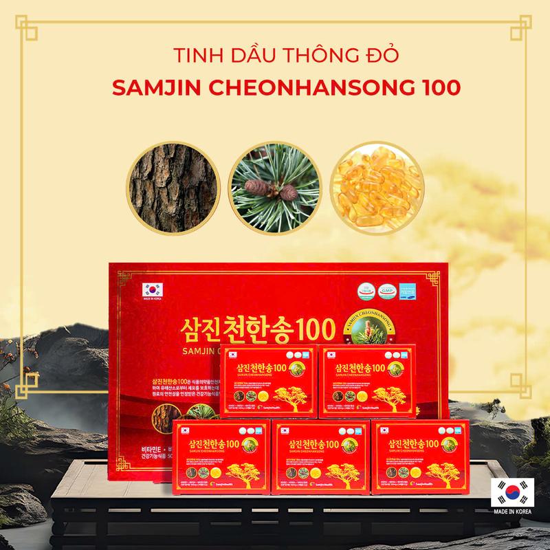 Tinh dầu thông đỏ Samjin Heath Hàn Quốc Hộp 120 viên