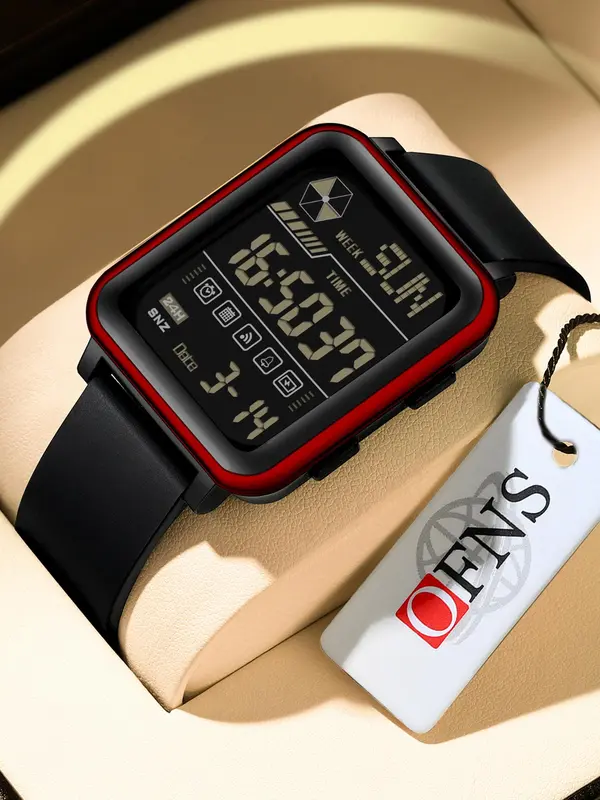 Men's Sportive Digital Watch, Fashionable Digital Watch with Luminous Dial & Waterproof Feature, Trendy Watch for Men for Father's Day Gift with Box 0