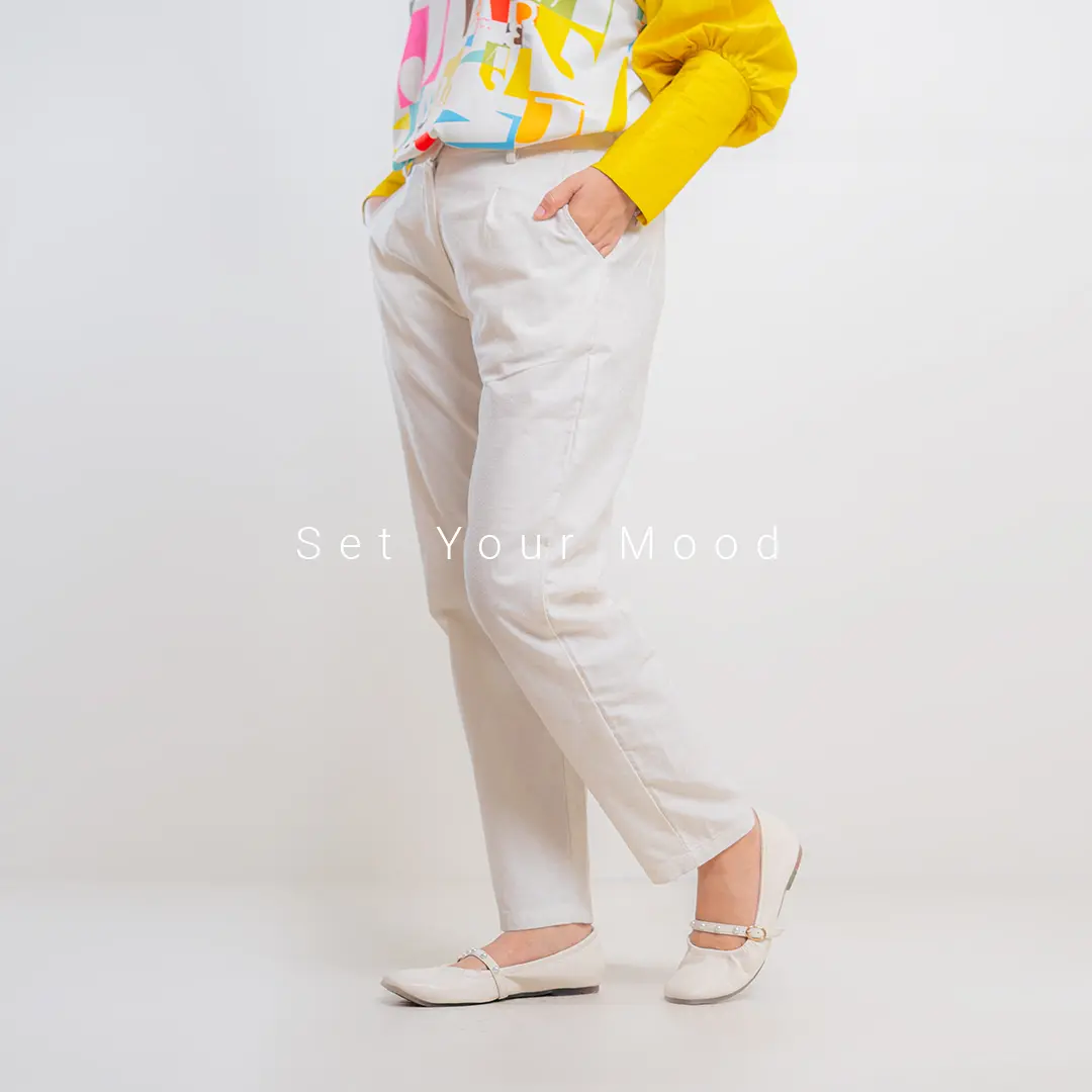 Celana Katun Khusus Putih BW By Ameela.KL Casual  Kantor  Basic  Wanita