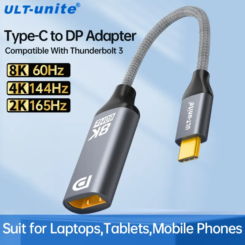8K Type C to DP Extension Cable USB C to DisplayPort Adapter 4K DP 1.4 Adapter for Oculus Rift S Mac Mini MacBook Pro/Air 2020
