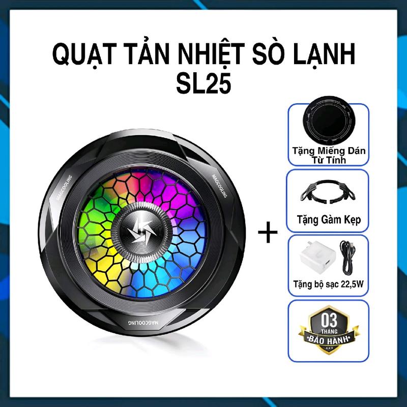 Quạt Tản Nhiệt Điện Thoại Sò Lạnh 2 Trong 1 SL25 Công Suất 15w Đóng Băng Trong Phòng Nhiệt 29 Độ Mobile
