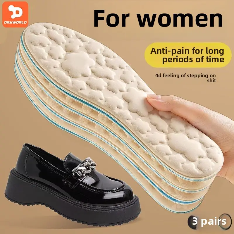 Loafers Special Insole for Women Super Soft Bottom 5D Massage Feeling of Walking on Shit for a Long Time Anti-Pain Not Tired Feet Men Sweat Absorbing and Deodorant 1