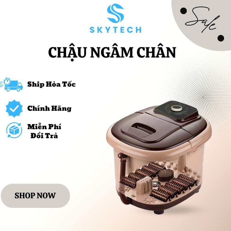 ( Shop Skytech) Bồn ngâm chân massage, chậu điện ngâm chân, chậu ngâm chân massage