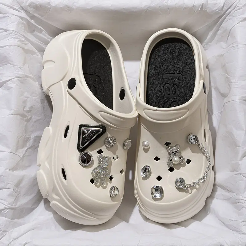 2025 Eva Platform Coros Shoes Women's Summer Outdoor Wear New Beach Poop Feeling Closed Toe Women's Sandals
