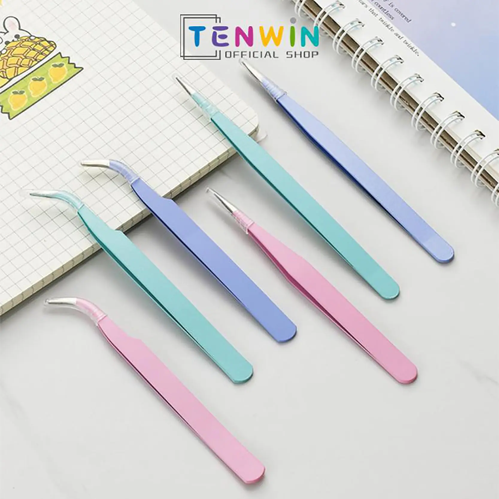 Tweezer Sticker Pinset Bengkok Pinset Lurus Pinset Lengkung Gundam-Tenwin