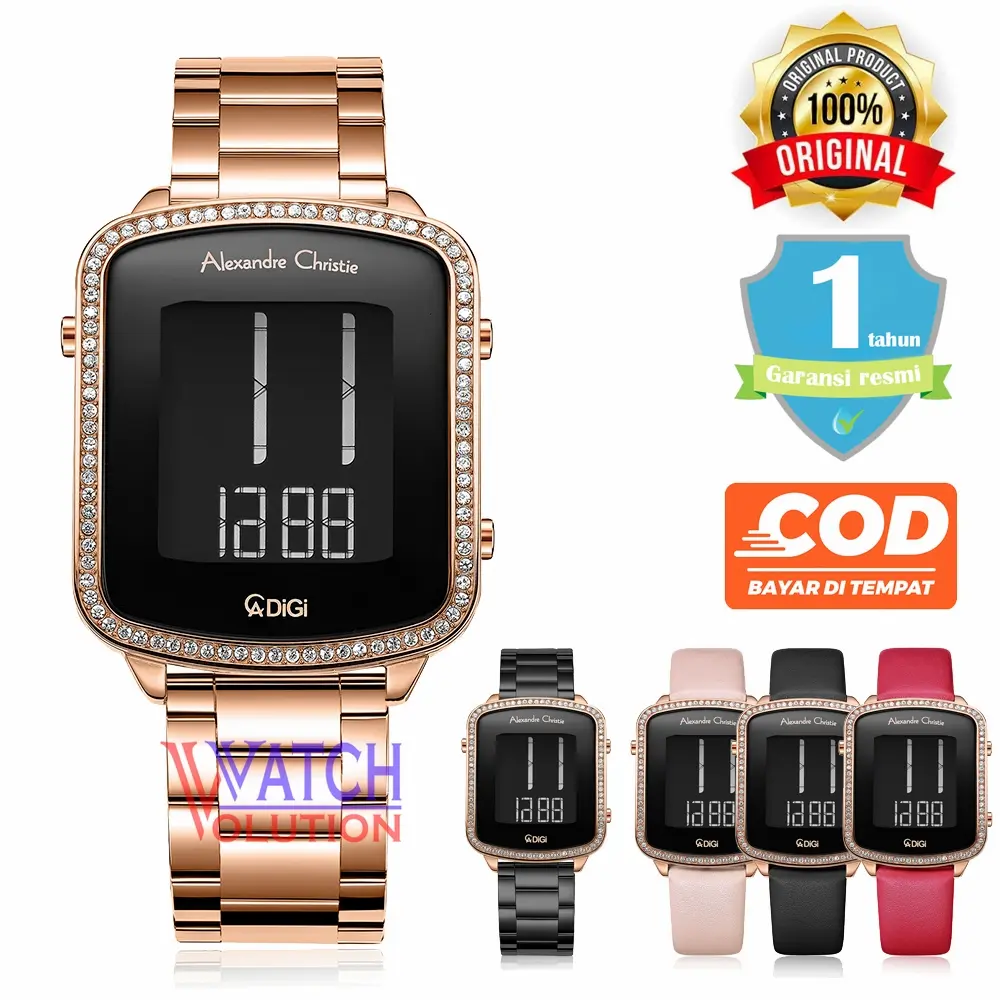 [FREE RANDOM AKSESORIS] Jam Tangan Wanita Alexandre Christie AC 9380 LH Original Digital