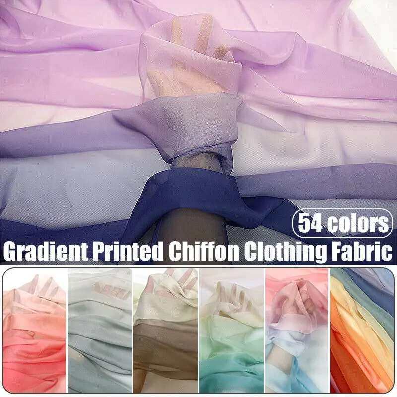 Vải voan, màu Gradient màu cầu vồng, thích hợp cho váy khiêu vũ buổi tối, vật liệu may mặc tự làm