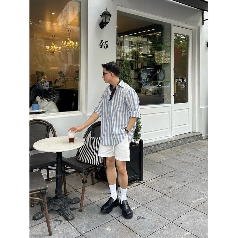 Áo Sơ Mi Form Rộng, Áo Sơ Mi Oversize Vải Linen Cao Cấp HALLEY A14 3