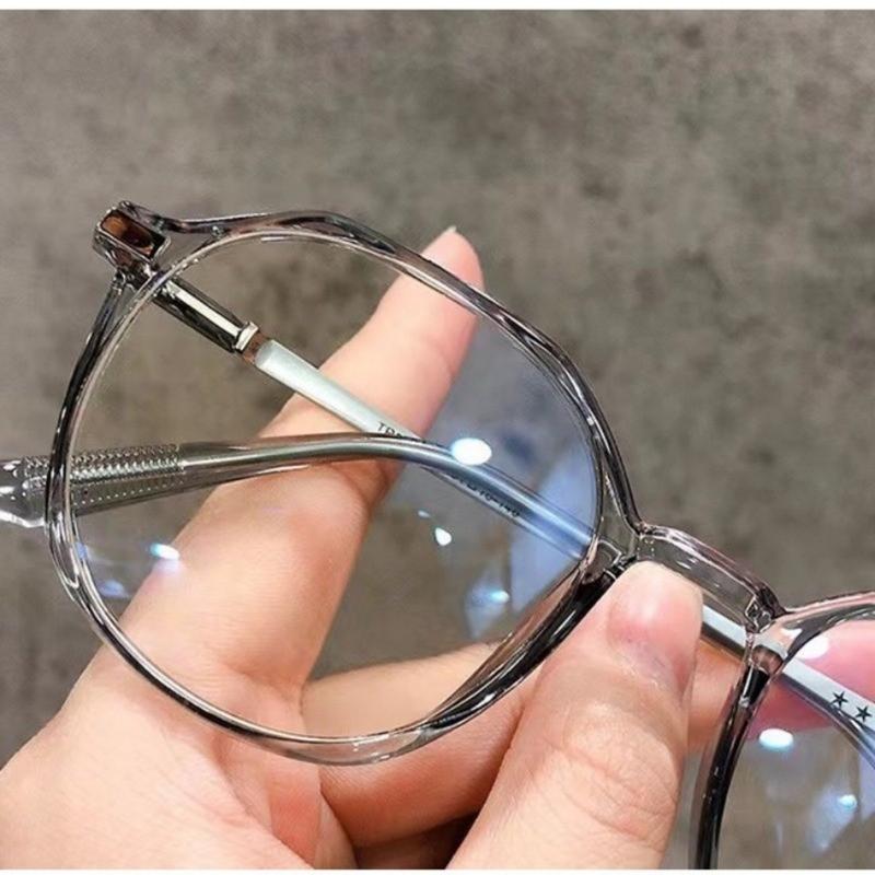 Kính gọng tròn không đều thời trang dành cho phụ nữ, kính chống bức xạ Hàn Quốc, chống Xanh Biển ánh sáng 6