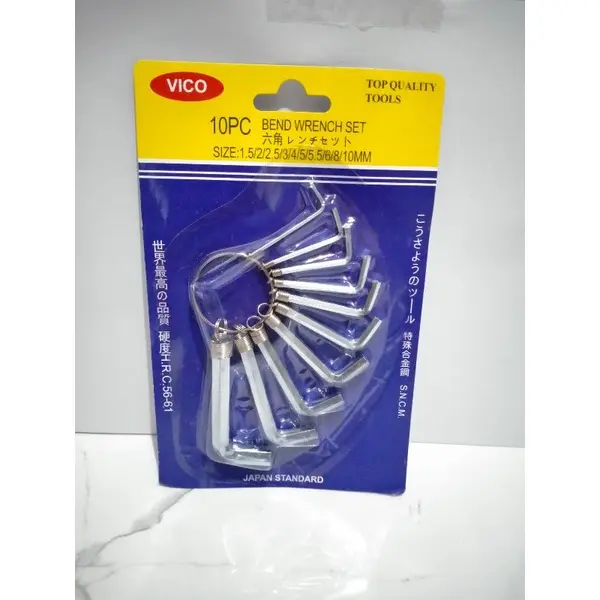 kunci L set 10pcs kunci L pendek set 1