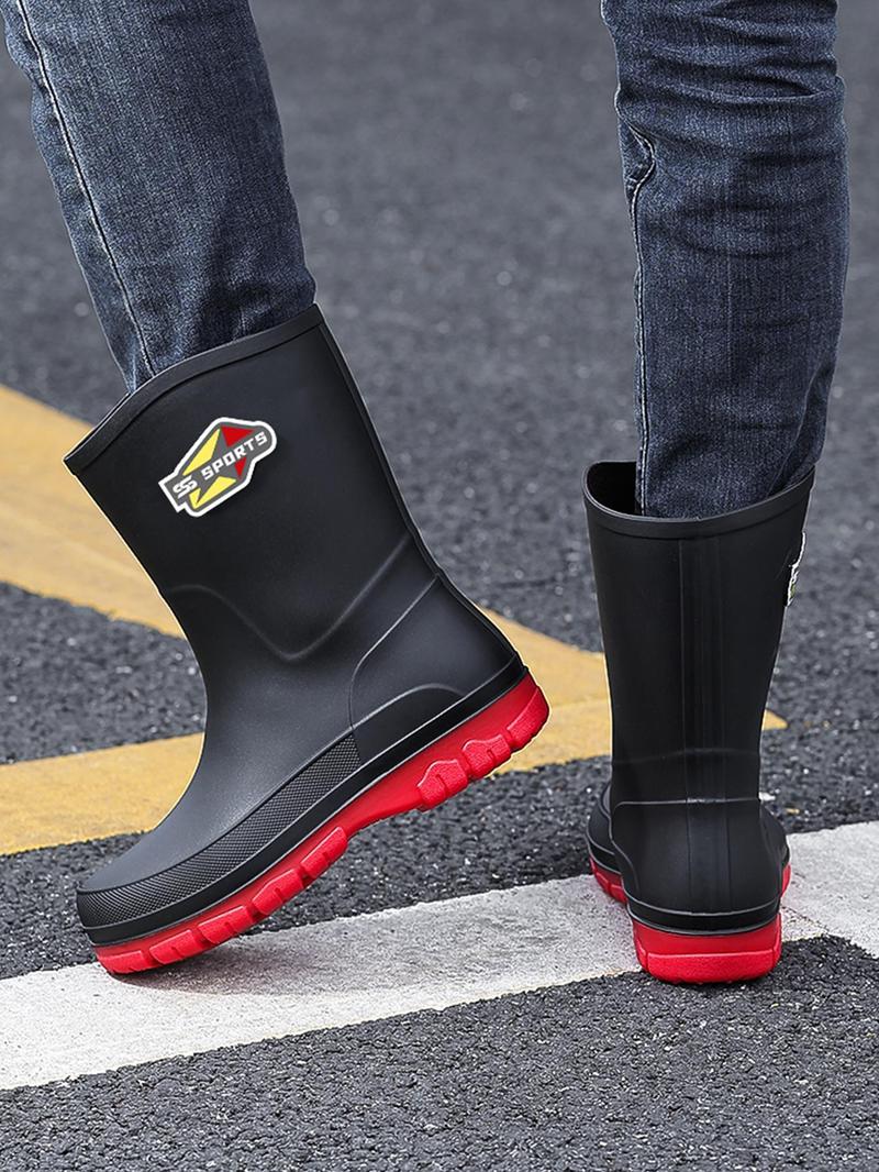 Product Introduction of Men's Casual Solid Color Rain Boots, Fashionable Waterproof & Non-slip Rain Boots for Outdoor, Male All-match Trendy Shoes for Daily Wear 8