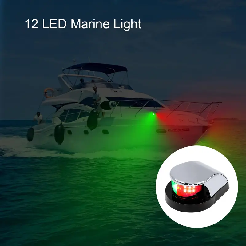 Đèn Điều Hướng Thuyền LED, Xeriok, Không Thấm Nước, Siêu Sáng, Tiện Ích Du Thuyền, Khả Năng Hiển Thị Cao, 12V, Thích Hợp Cho Tàu Biển, Đèn Thuyền Điện, Đèn Tín Hiệu Màu Đỏ Và Xanh Lá Cây 6