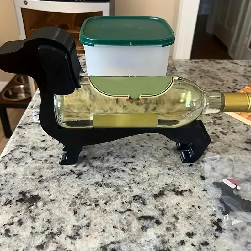 Dog Design Wine Bottle Holder, 1 Count Unique Wine Bottle Rack, Wine Bottle Holder for Home Kitchen Bar Decor 3