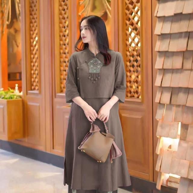 Bộ Pháp Phục A03 4 Màu Siêu Đẹp Dáng Dài Chất Liệu Linen Cao Cấp Top Áo Nữ Women