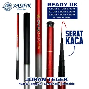 Pasifik Joran Tegek Pancing Portable Serat Kaca Ringan Action Lentur Kuat untuk Kolam Sungai & Rawa