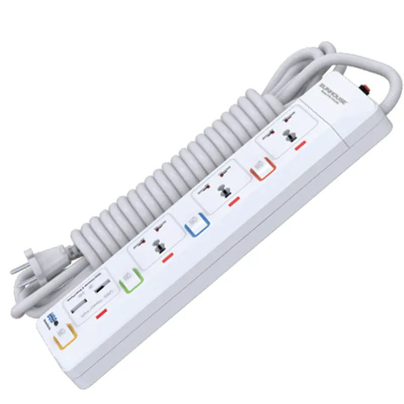 Ổ cắm điện Sunhouse  SHE-OC2-3R/SHE-OC2-3RU-3 chấu cắm + 2 cổng sạc USB