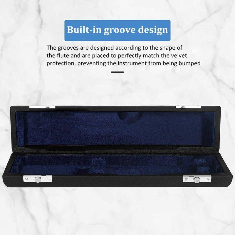 Product Introduction of Portable 16 Holes Flute Faux Leather Box, Drop Protection Flute Organizer, Musical Instrument Bag with Adjustable Strap 4