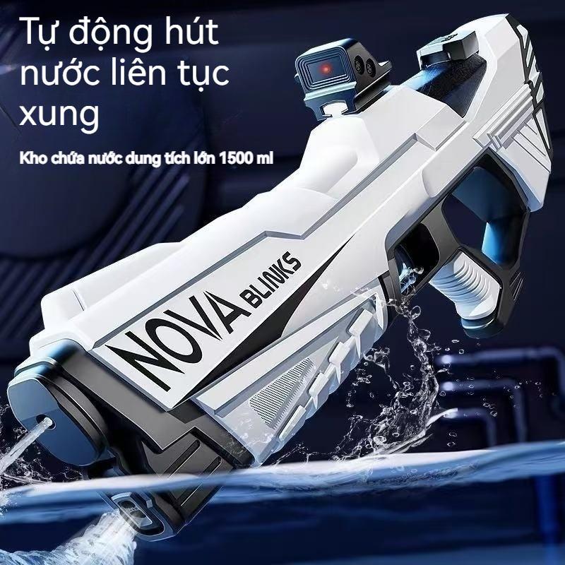 Súng nước điện cho trẻ em mùa hè, súng nước hoàn toàn tự động, đồ chơi trẻ em trai có dung tích lớn, bắn liên tục 0