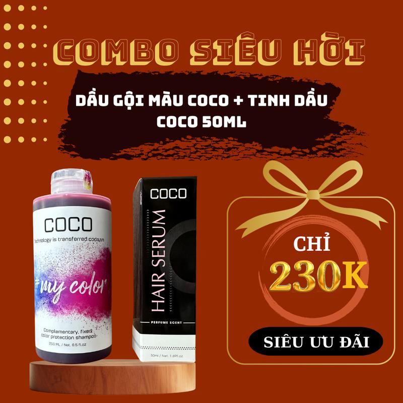 (COMBO SIÊU HỜI) DẦU GỘI MÀU COCO (250ML& 100ML) + TINH DẦU TÓC COCO 50ML SIÊU TIẾT KIỆM