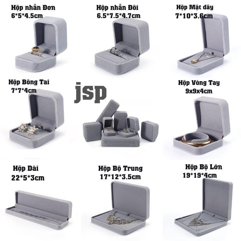 Hộp nhung đựng trang sức JSP nhận in Logo hộp đựng nhẫn nỉ nhung hộp nhẫn cưới dây chuyền vòng tay 8