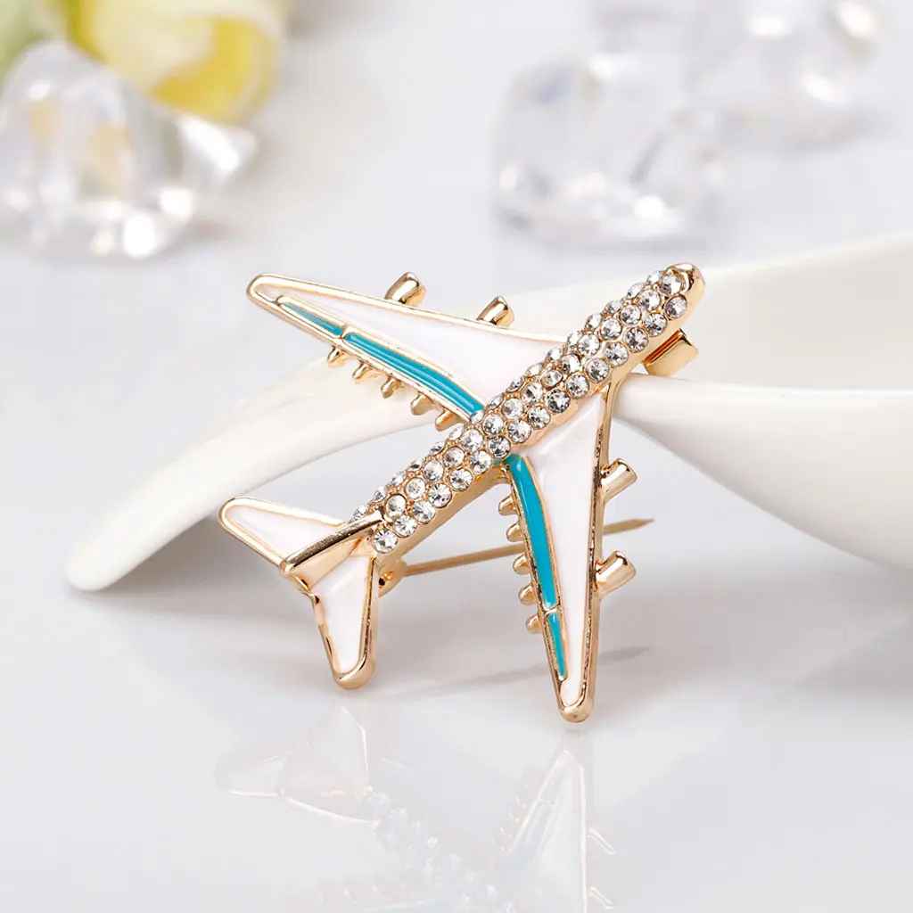 Zhen✪ Airplane Enamel Pin Plane Brooch Badge Hat Bag Scarf Pin Jewelry Gift for Unisex
