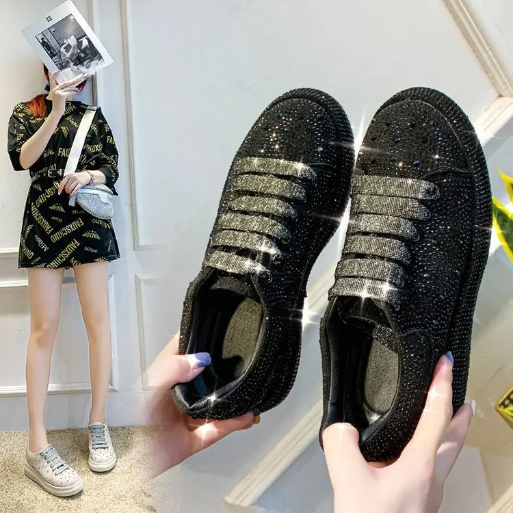 Dad Shoes, European Station, Hàng Mới Về 2024, Giày Thể Thao Thường Ngày Đế Kim Cương Giả, Giày Đế Kim Cương Đầy Đủ Cho Nữ, Giày Kim Cương Giả Sneaker