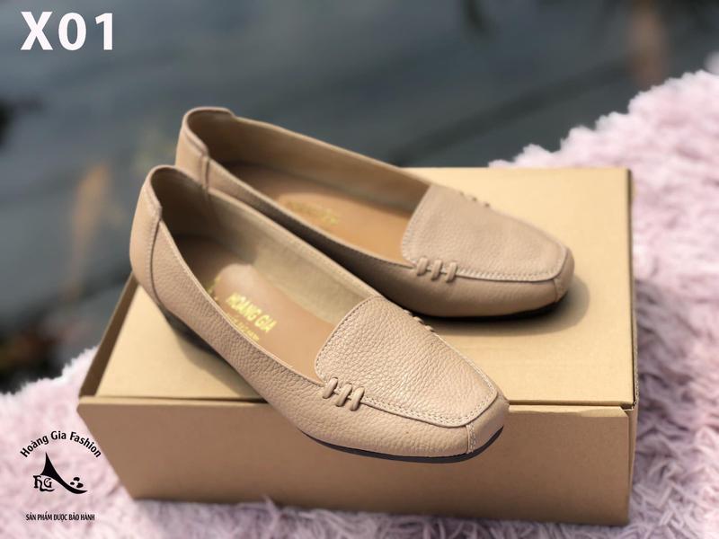 Giày búp bê da bò đế xuồng mũi vuông 4