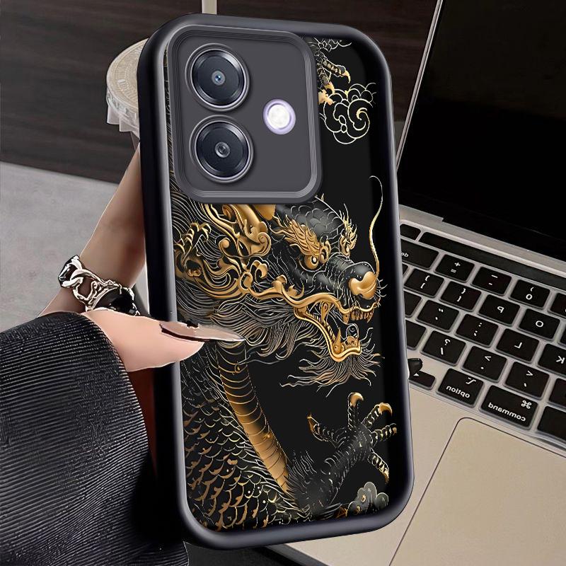 เคสโทรศัพท์ลายมังกร, สำหรับ OPPO A3x 5G, ป้องกันการตก, กันกระแทก, ฝาหลัง TPU อ่อน, เคส