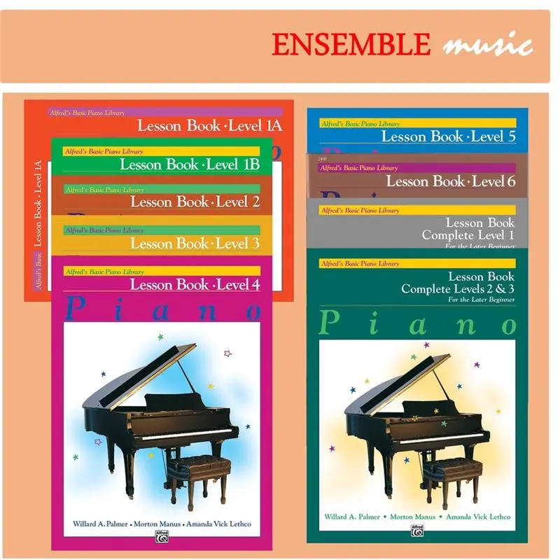 High Quality Lesson Book (Alfred's Basic Piano Library)  Level 1A, 1B, 2, 3, 4, 5, 6, Complete 1, Complete 2&3