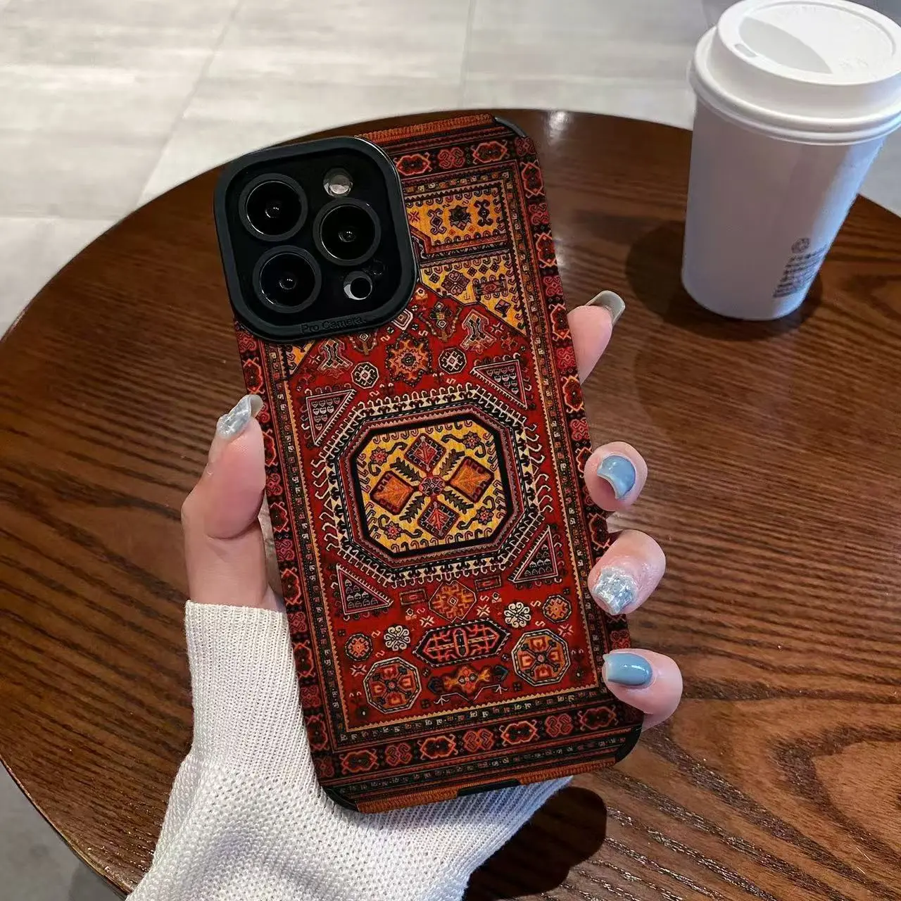 Applicable iPhone15ProMax Apple 15 mobile phone case 11 retro texture xsmax creative protective case waterproof and anti-collision all-inclusive Middle East red